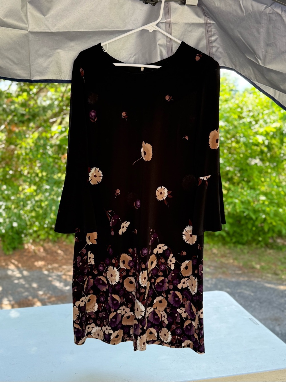TOMMY HILLFIGER BLACK FLORAL DRESS SIZE 14